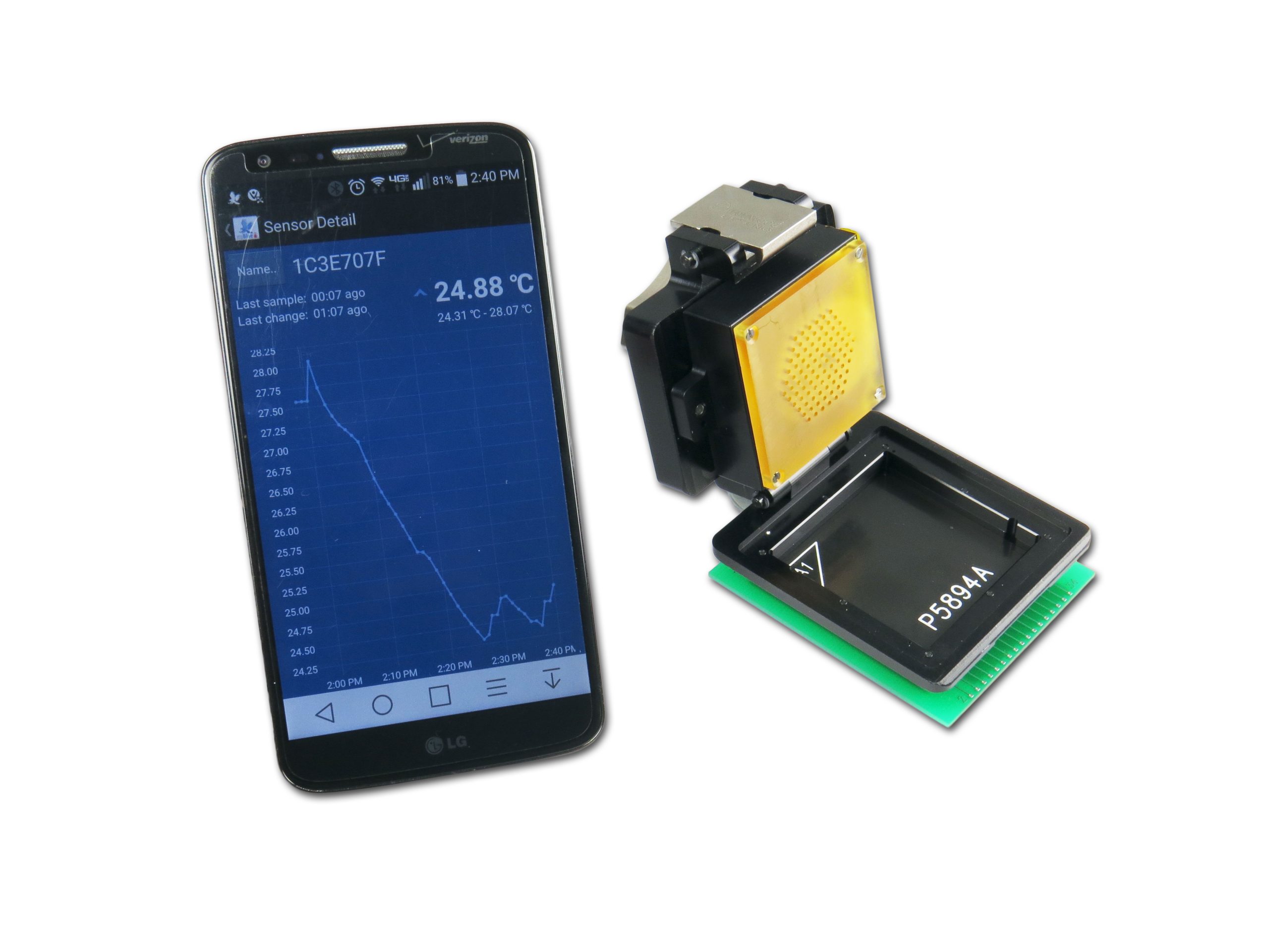 Clamshell BGA Socket with Bluetooth Temperature monitoring