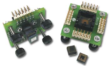 QFN probing adapter with socket on the top side and emulation base on the bottom side